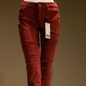 Dolce & Gabbana Slender Corduroy Pants Red NWT